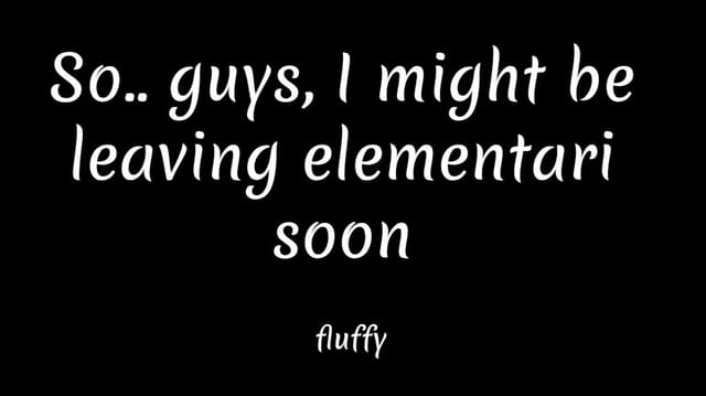 So.. guys, I might be leaving elementari soon