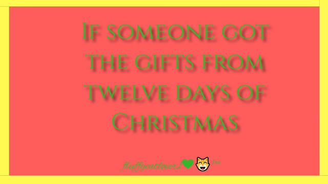 If someone got the gifts from twelve days of Christmas