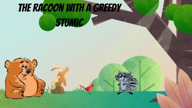 The racoon with a greedy stumic