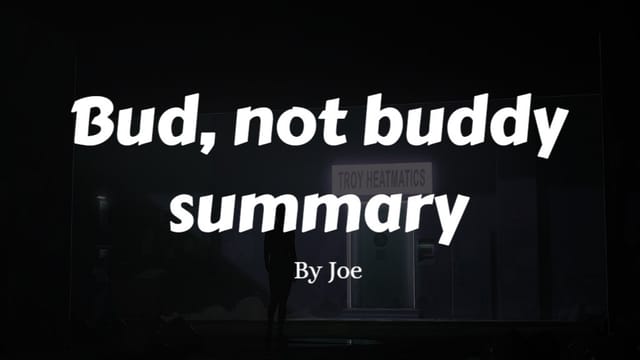 Joes's bud, not buddy Story