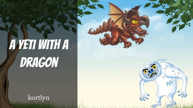 A dragon and a yeti