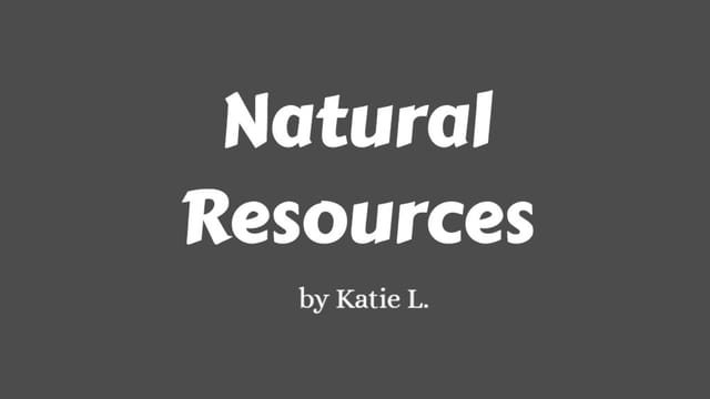 What are Natural Resources
