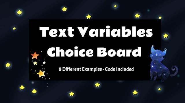 Text variable choice board