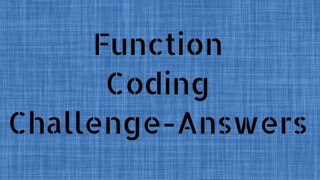 Functions Remix- Answers