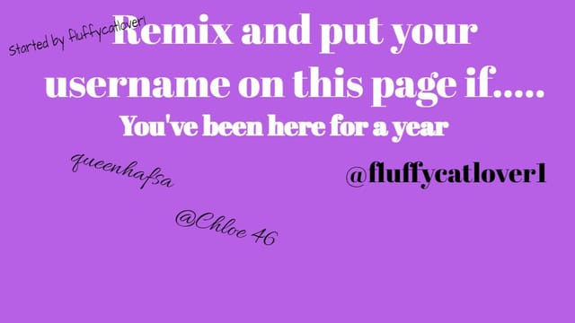 Remix and put your username if...  Remix