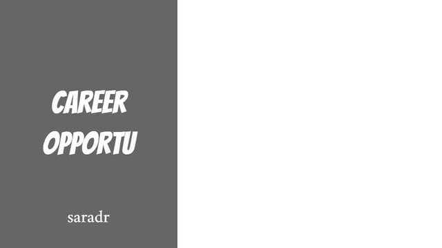 Career opportunity..!!!