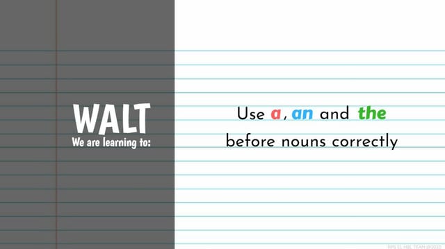 A/ An / The [Articles]